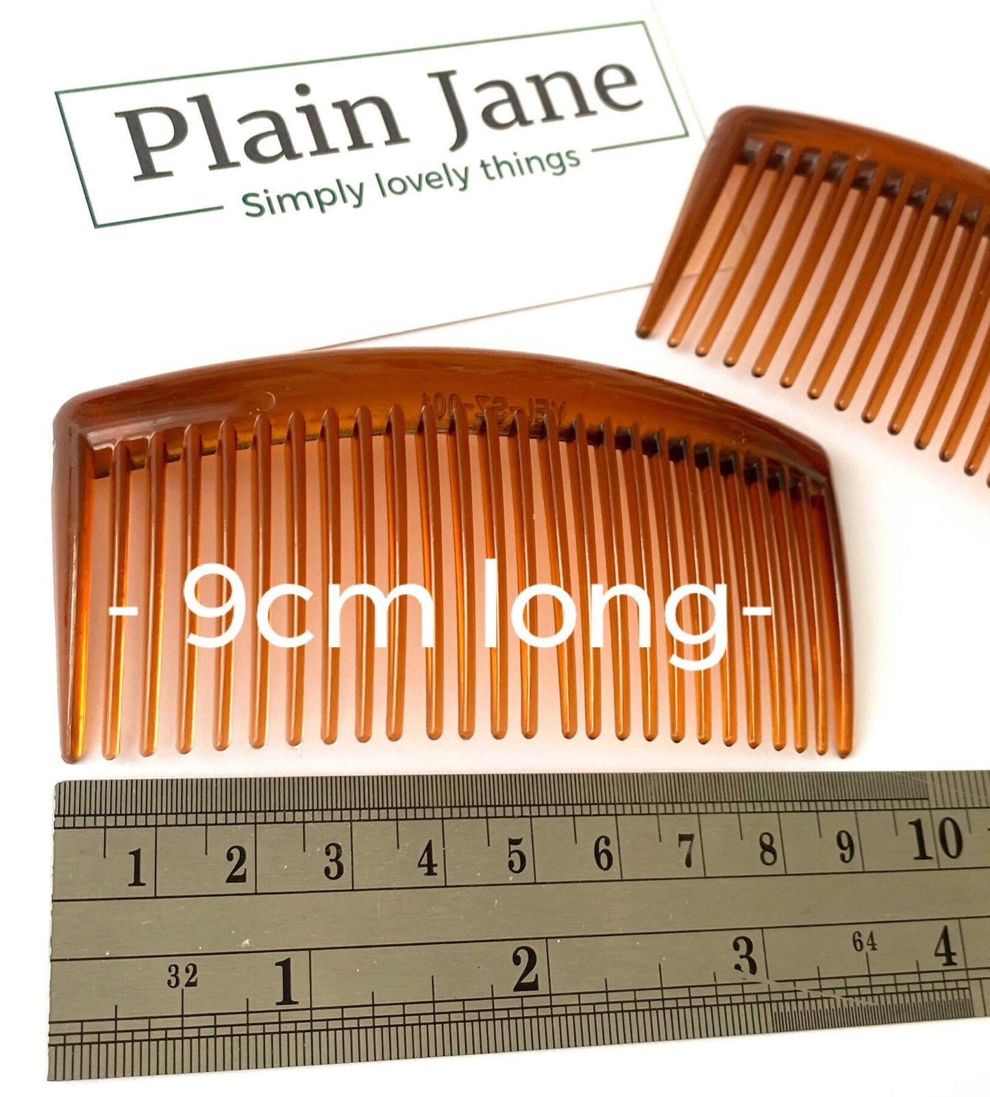 Must Have Side Combs x2 by Plain Jane - Ladies Hair Combs - Tortoiseshell Hair Comb - Acrylic French Hair Combs - Black Hair Combs