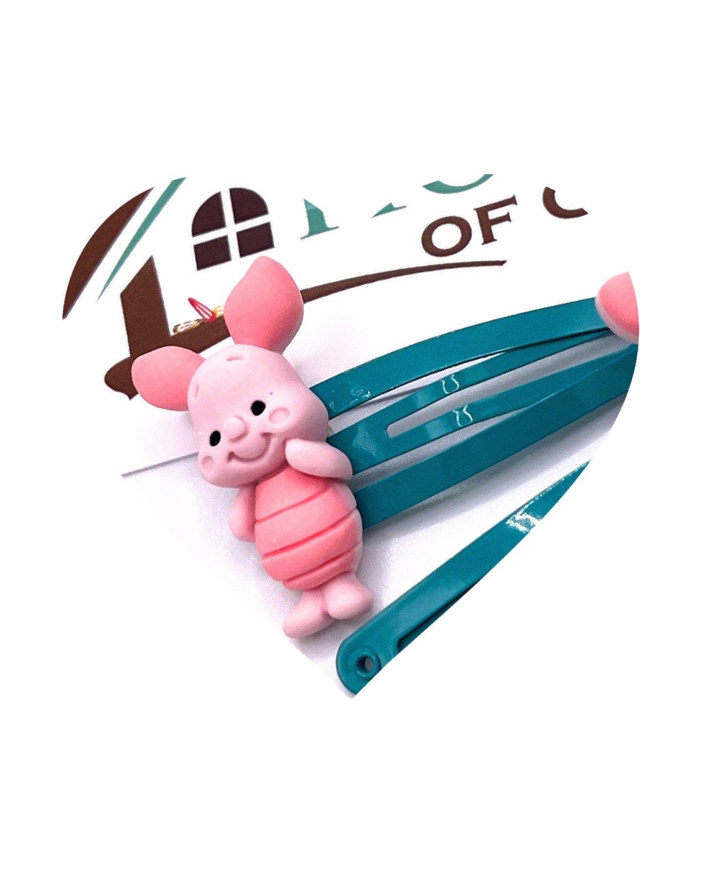 Love Piglet Hair Clips  - Piglet barrettes - Piglet snap clips - Pig hair clips - Pig gifts - Piglet Gift  - Kids Hair Clips