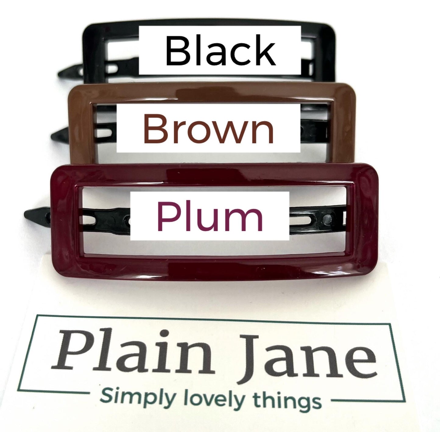 The Feather Light Rectangle by Plain Jane - Ladies Hair Clips - Slide Clip - You Choose Hair Clips - Large Hair Clips - Minimalist Clip -