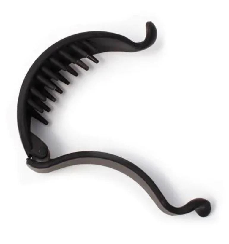 Plain Jane Black Oyster Hair Claw - Strong Minimalist Hair Clip - Recyclable Plastic Hair Accessory - 8 cm Hair Claw - Sustainable hair clip