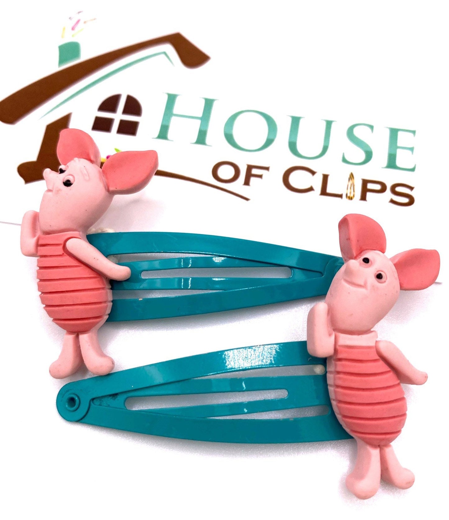 Pink Pig Hair Clips, Cute Pig Snap Clips, Animal Hair Accessories, Farm Animal Barrettes, Gift for Girls, Handmade Hair Clips, Pink Hair Bow