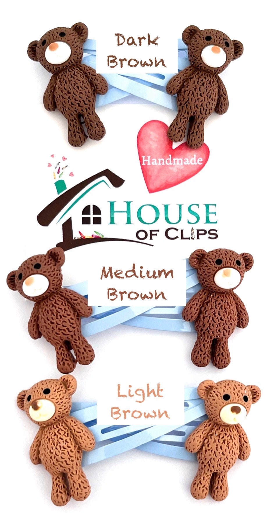 Teddy Bear Hair Clips: Fun Toy Hair Accessories (Set of 2)