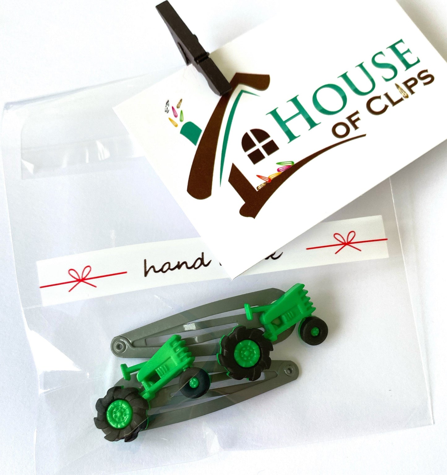 Boys Tractor Hair Clips x2, Gender Neutral Kids Gift, Kids Party Gift, Hair Clips For Boys, Gift For Farmer Boys, Boys Barrettes, Boys Hair