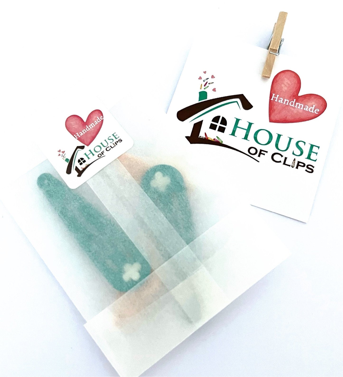 Wild Swimmer Hair Clips: Sea Green Snap Clips, Swim Gift (x2)