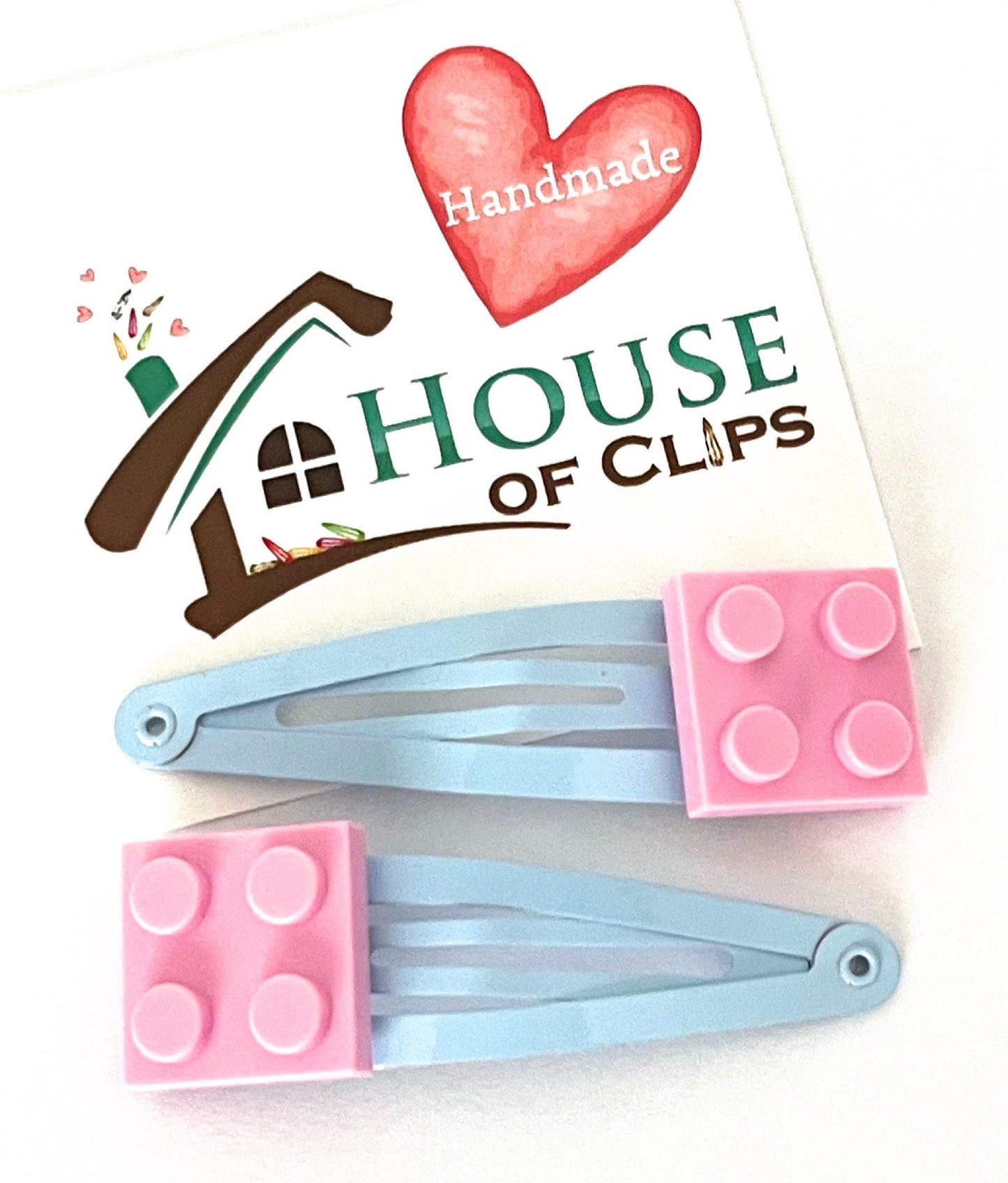 Brick Hair Clips x2: Building Block Snap Clip - 17 Colors