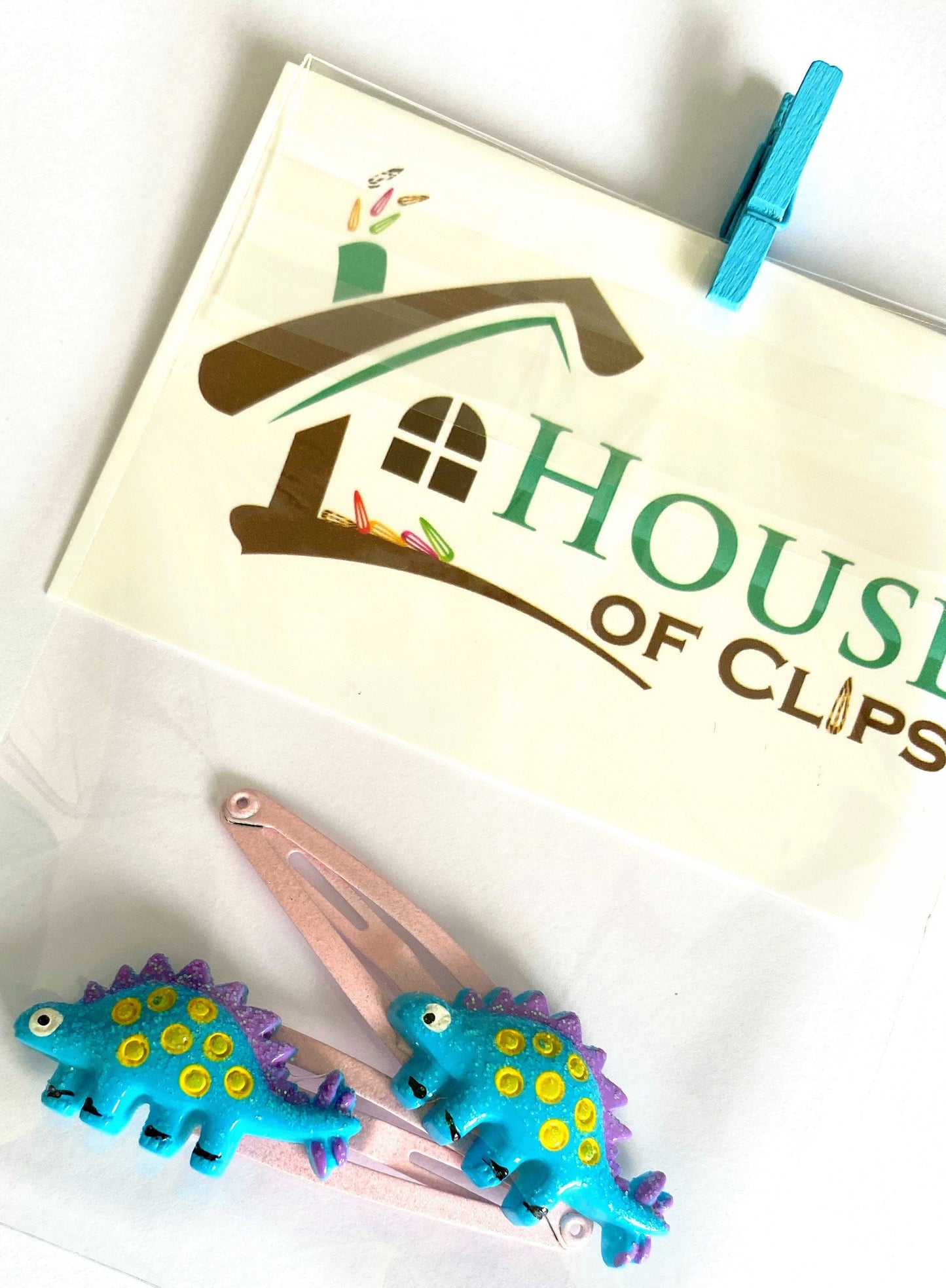 Dinosaur Hair Clips: Stegosaurus, Triceratops, Diplodocus (Set of 2)