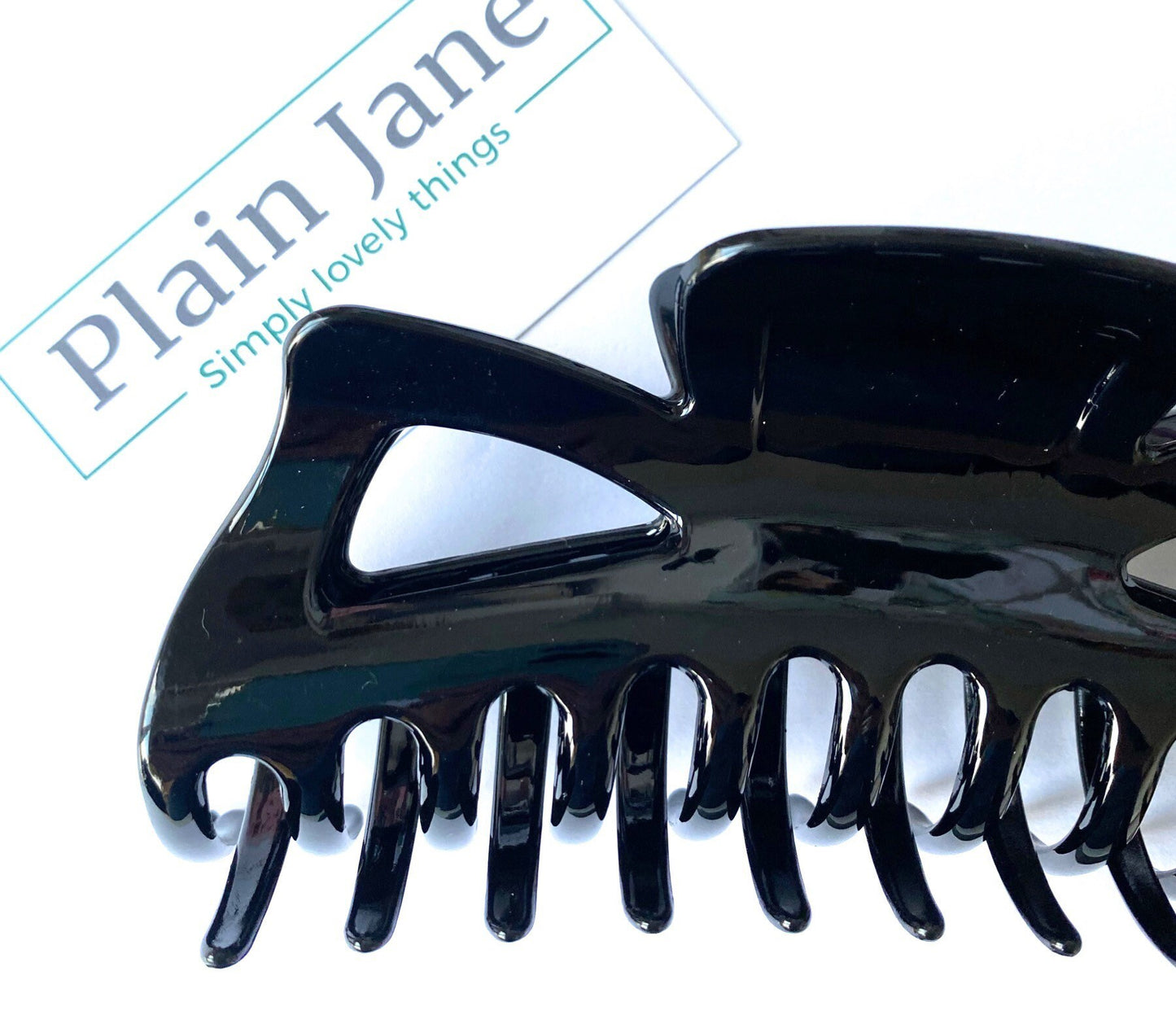 The Plain Jane Giant Onyx Odyssey Claw - Black Large Hair Claw - Vintage Style Large Hair Clamp - Black Hair Clip For Long Thick Hair -