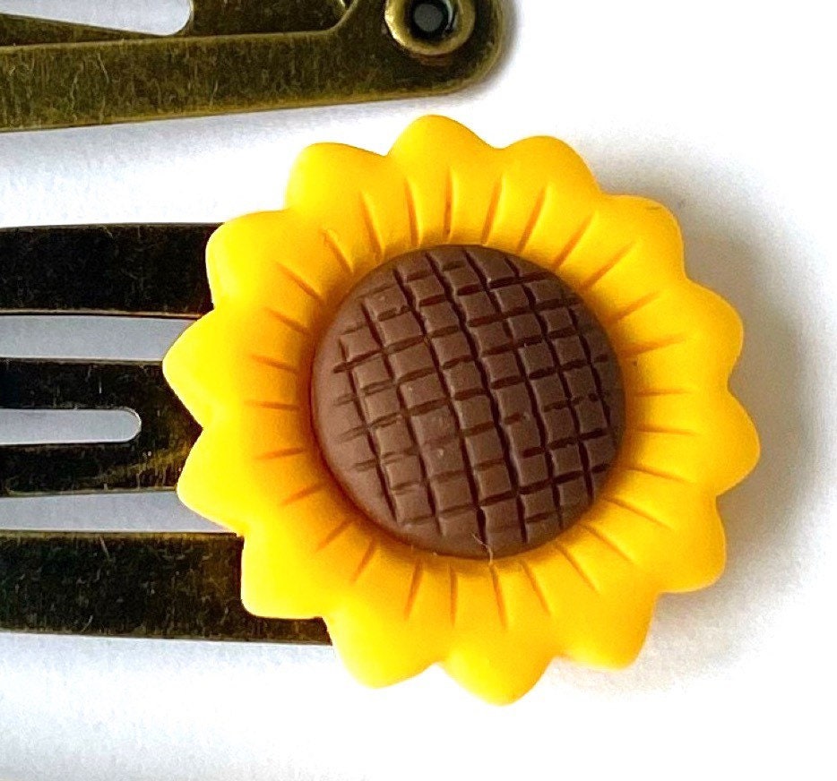 Gnome & Sunflower Hair Clips: Gardening Gift Set of 4