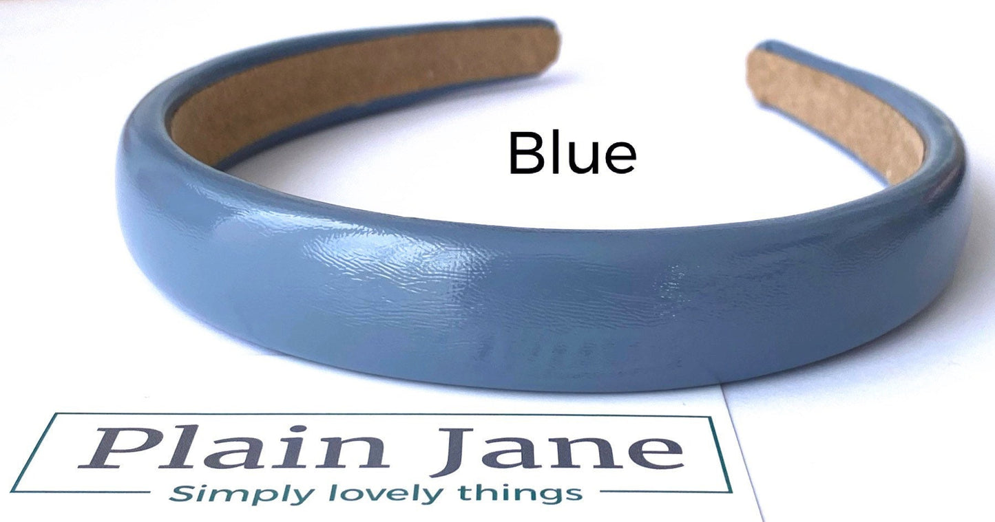 The Grace Kelly Monte Carlo Headband by Plain Jane - Soft Shiny Leather Headband- Ladies Leather and suede Alice Bands - Ladies Headbands