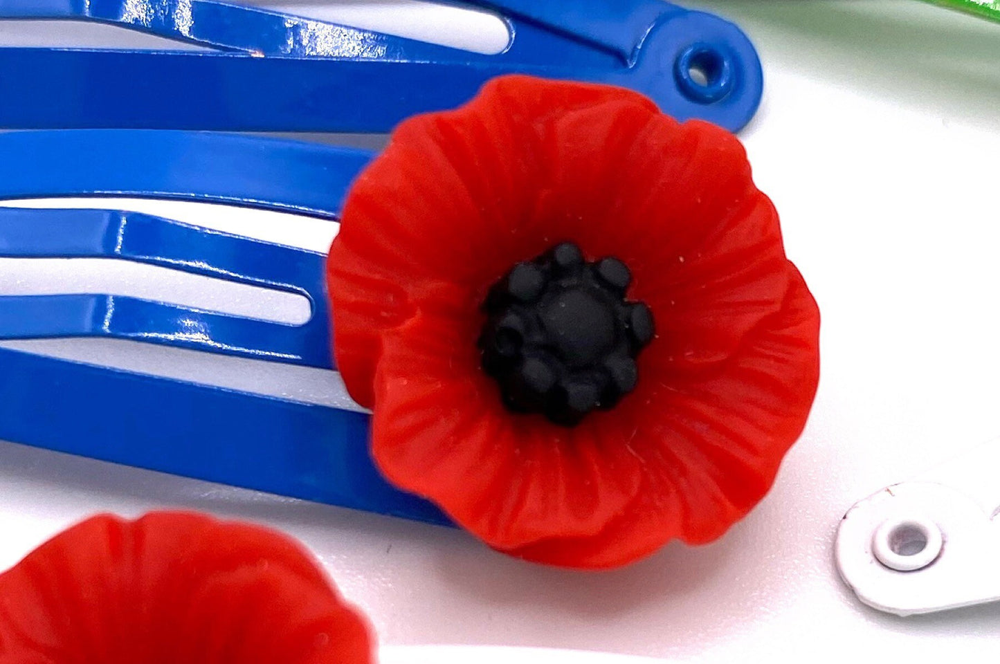 Poppy Hair Clips (Set of 2) - Remembrance Charity Gift
