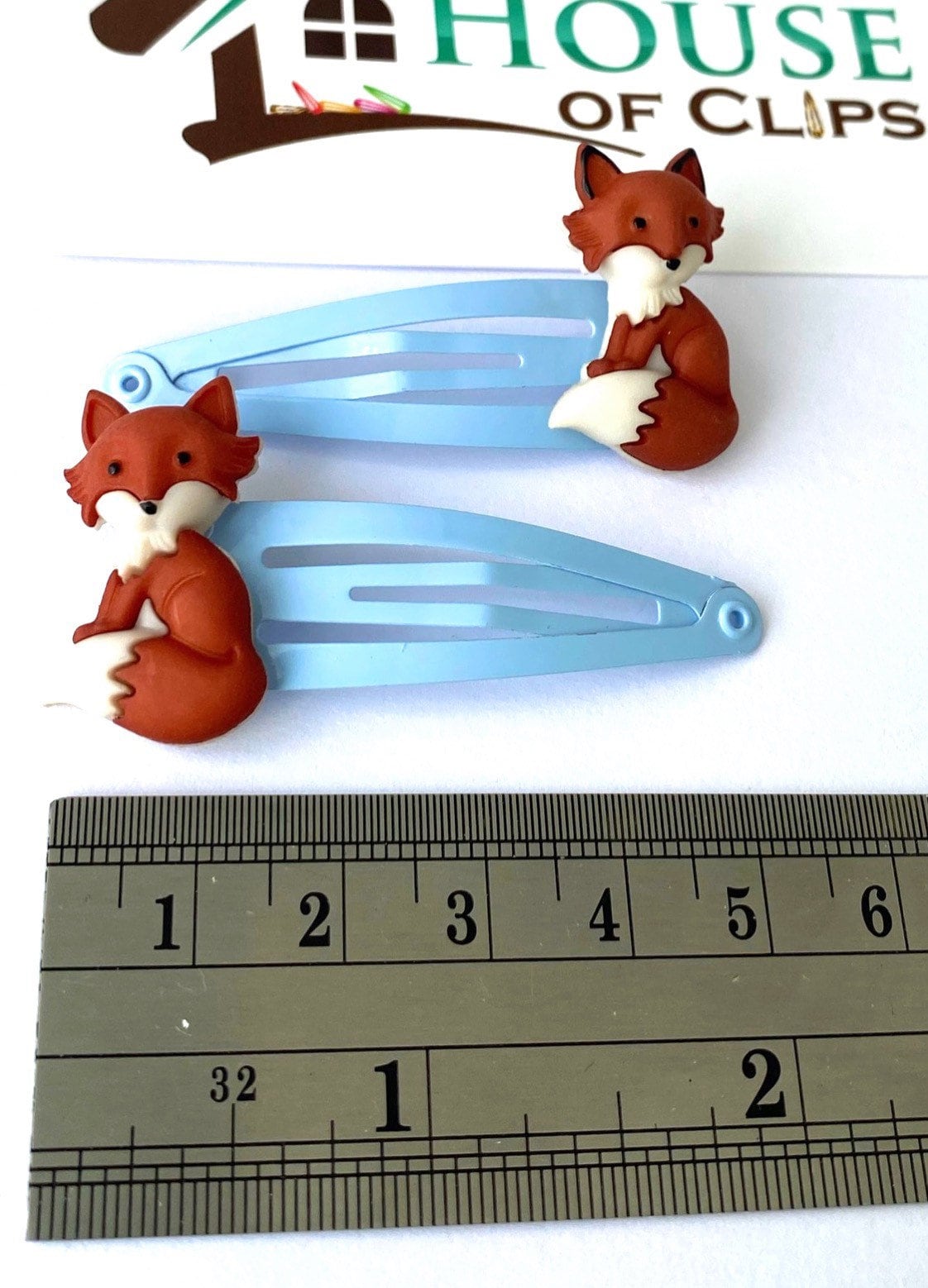 Fox Hair Clips x2 - Fox Non Slip Hair Snaps - Boys Hair clips - Gift for Niece - Fox Lovers - Gift for Granddaughter- Fox Gift