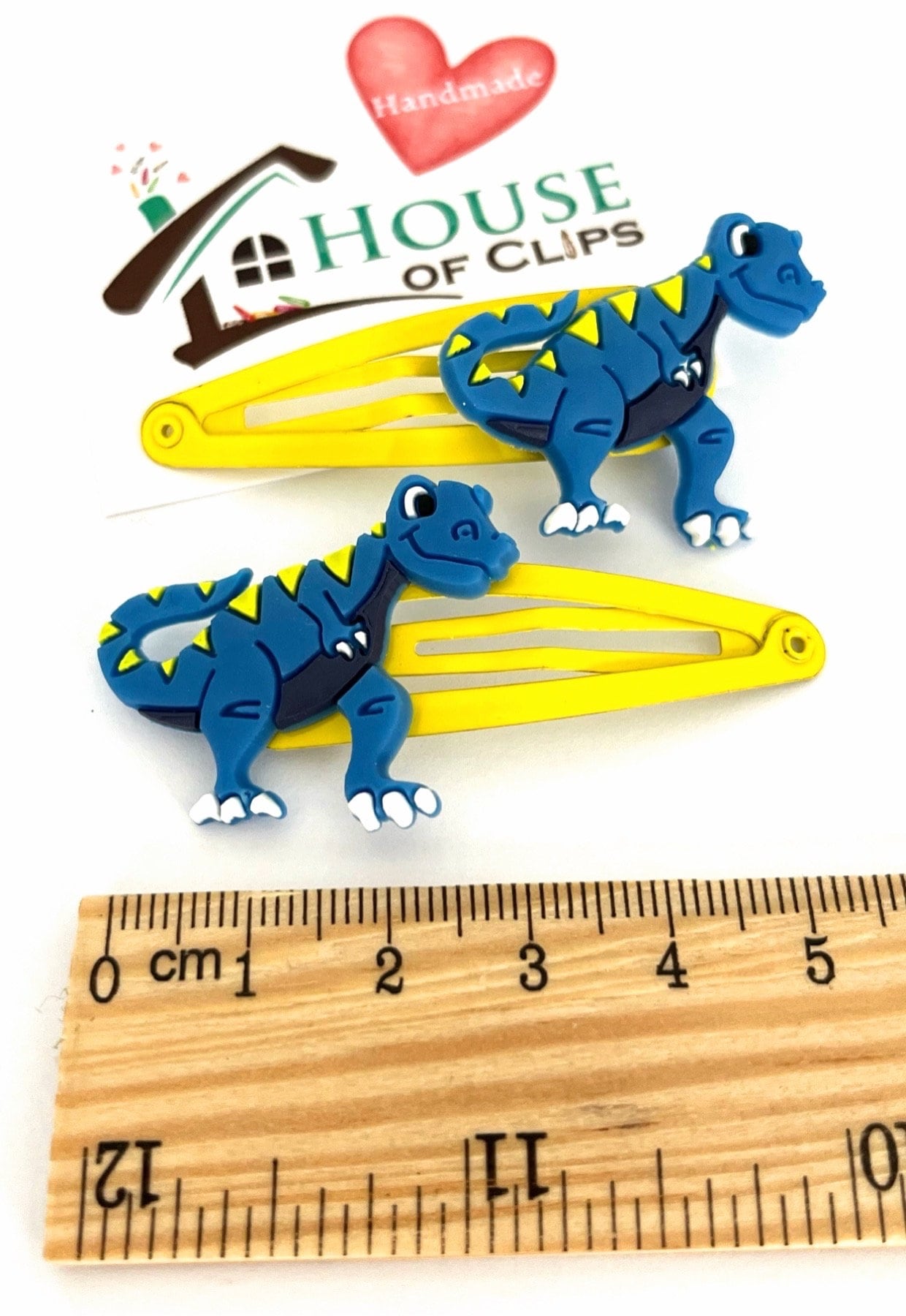 T-Rex Dinosaur Hair Clips: Acrylic Snap Barrettes (Set of 2)