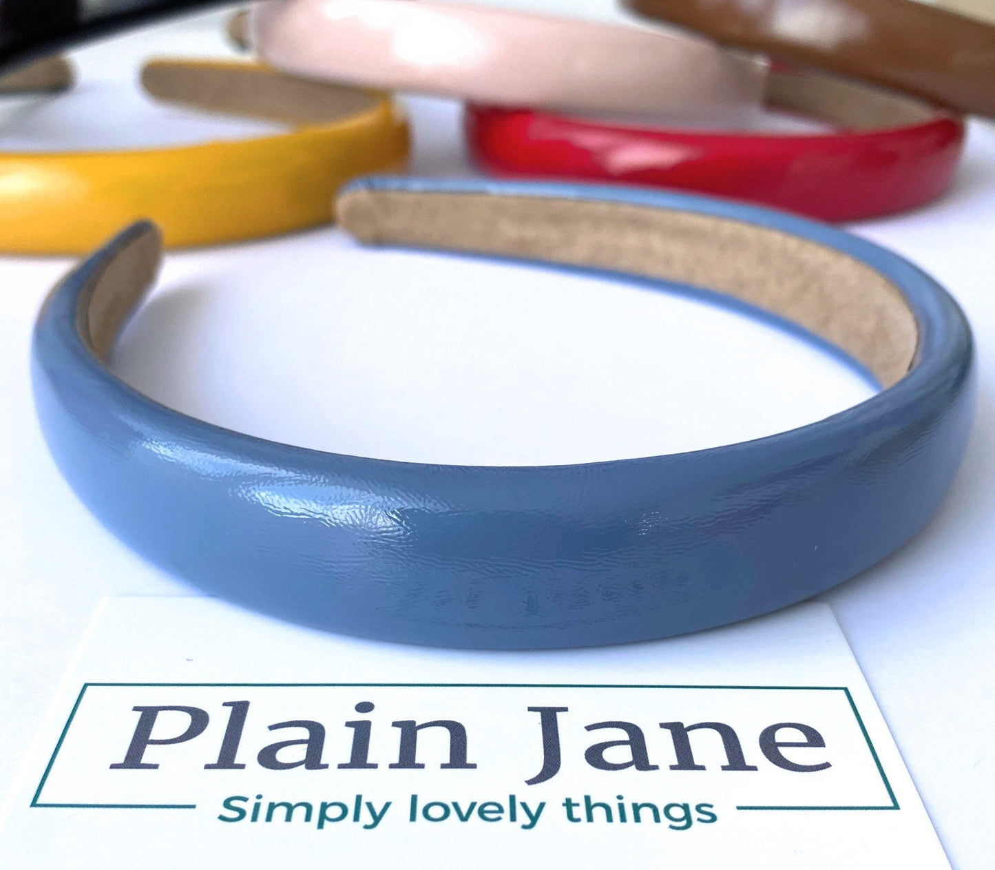 The Grace Kelly Monte Carlo Headband by Plain Jane - Soft Shiny Leather Headband- Ladies Leather and suede Alice Bands - Ladies Headbands