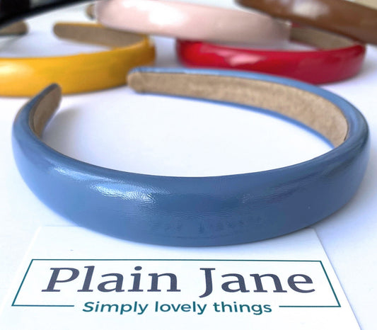 The Grace Kelly Monte Carlo Headband by Plain Jane - Soft Shiny Leather Headband- Ladies Leather and suede Alice Bands - Ladies Headbands