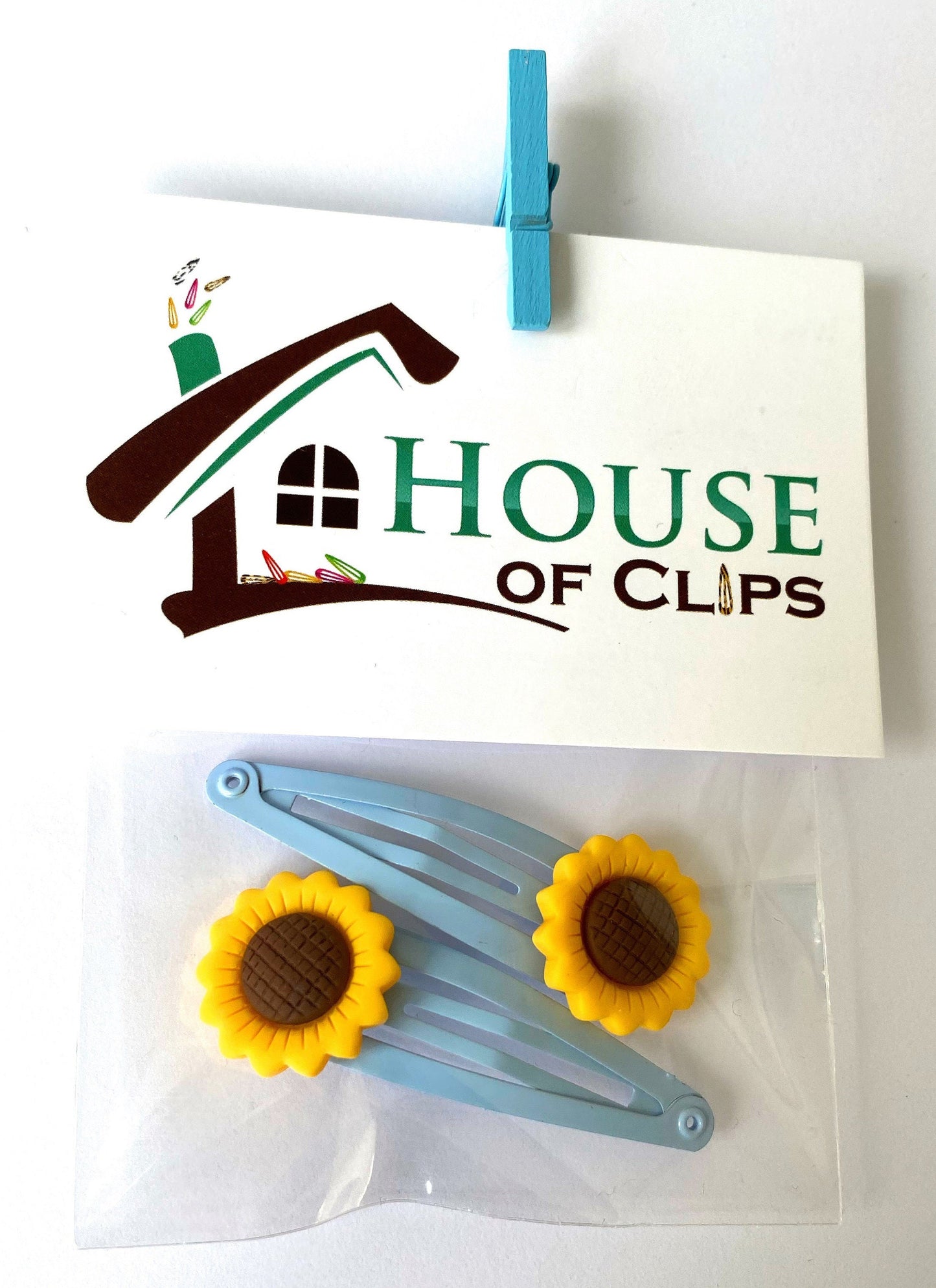 Sunflower Hair Clips: Girls Flower Barrettes (Set of 2)