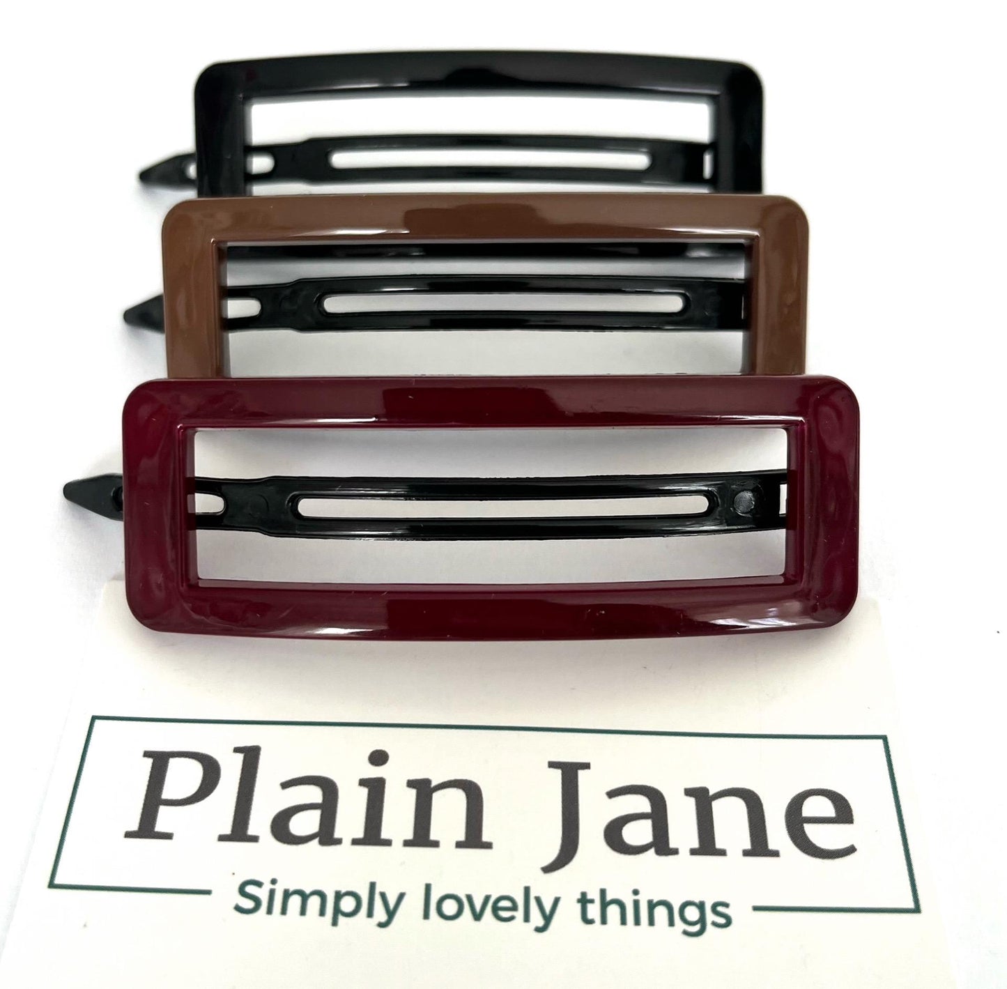The Feather Light Rectangle by Plain Jane - Ladies Hair Clips - Slide Clip - You Choose Hair Clips - Large Hair Clips - Minimalist Clip -