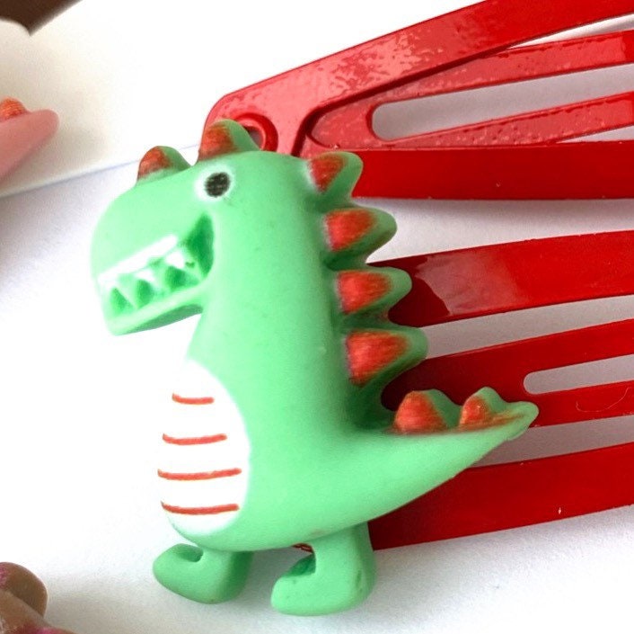 Dinosaur Hair Clips: Non Slip Monster Barrettes (Set of 2)