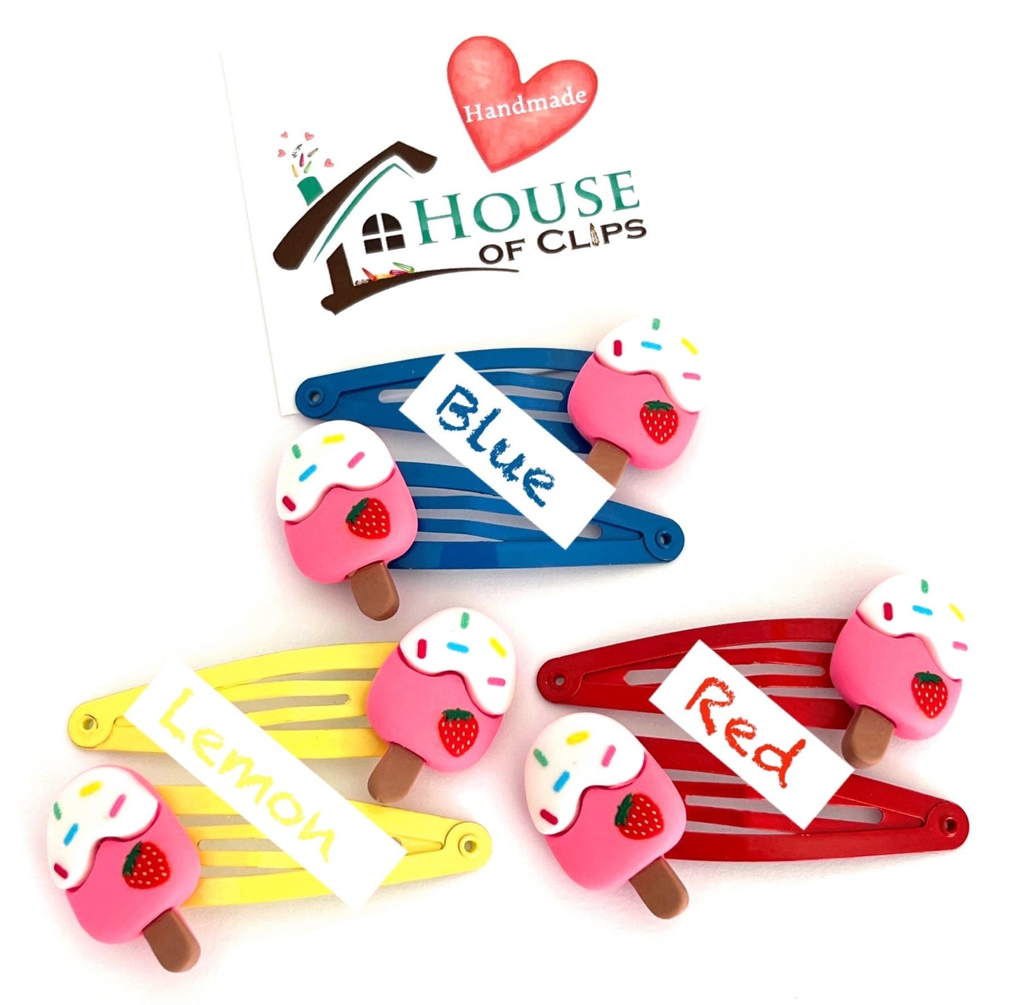 Ice Lolly Hair Clips: Summer Fun Barrettes, Set of 2