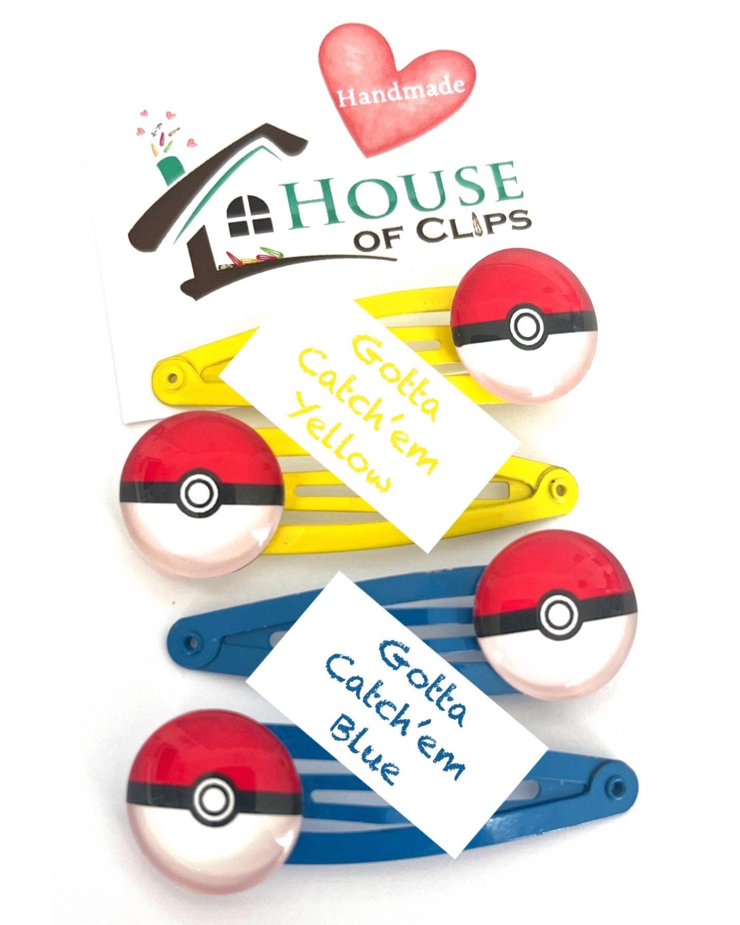 Gaming Hair Clips x2 - Boys Hair Clip - Boys Barrettes - Pokemon Hair Clip - Pikachu Gift - Pokemon Barrettes