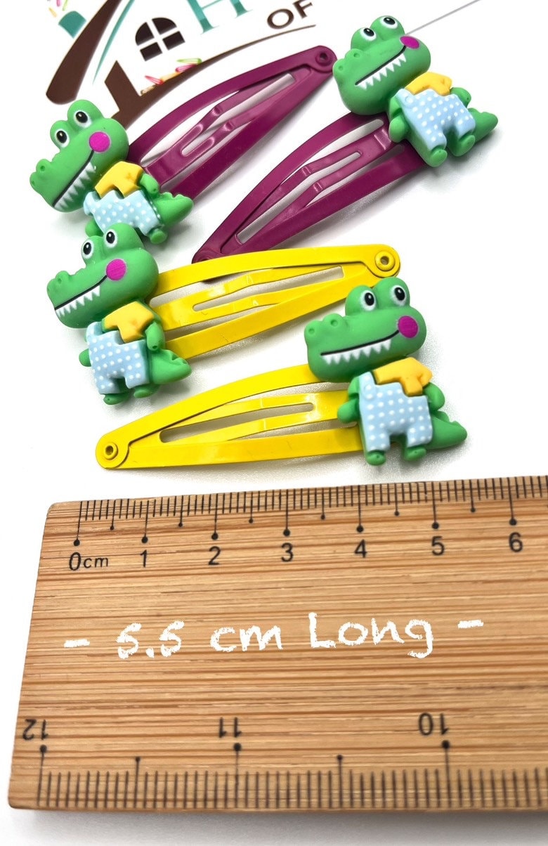 Ali the Gator Hair Clips: Crocodile Alligator Hair Slides - Set of 2
