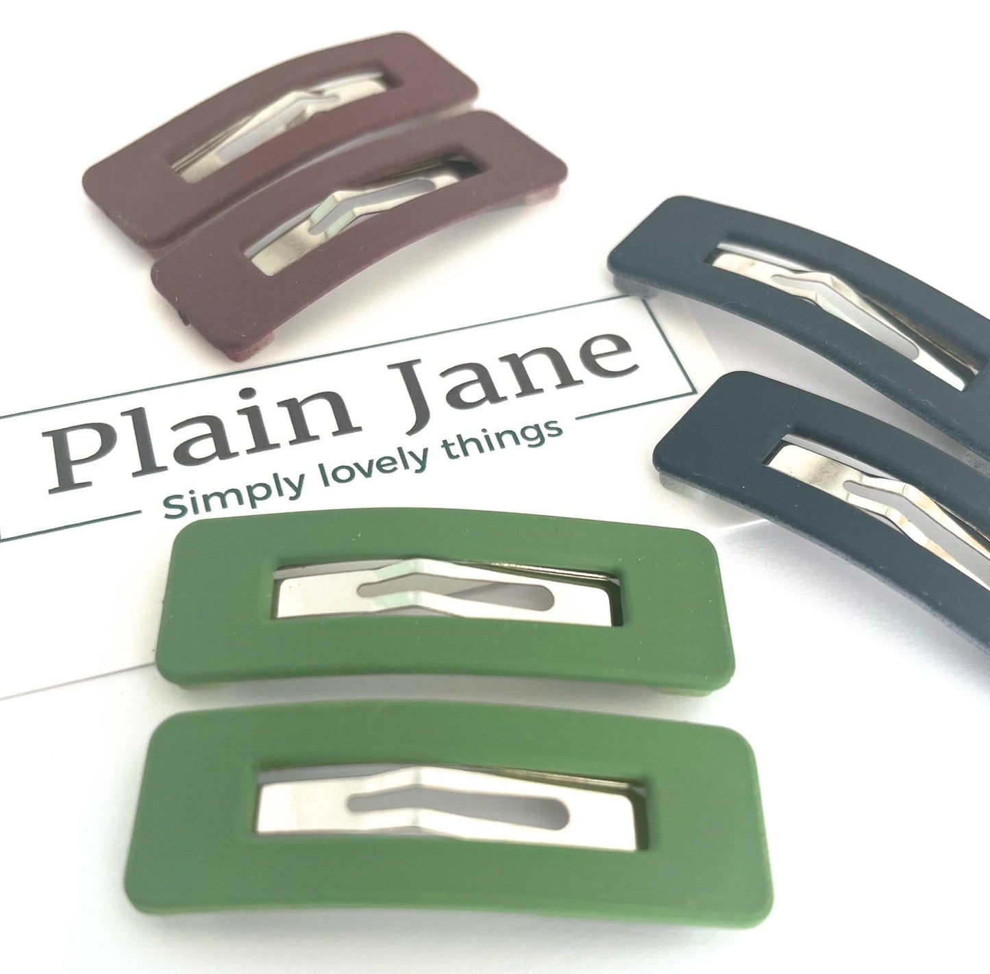 Plain Jane Date Clips x2 - 50s Style Hair Clips - Plain Hair Clips - Strong Ladies Hair Clips - Vintage Style Hair Clips - Fringe Hair Clips