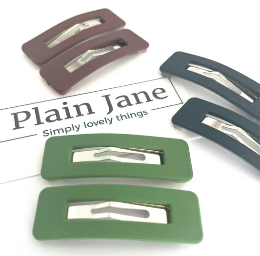 Plain Jane Date Clips x2 - 50s Style Hair Clips - Plain Hair Clips - Strong Ladies Hair Clips - Vintage Style Hair Clips - Fringe Hair Clips