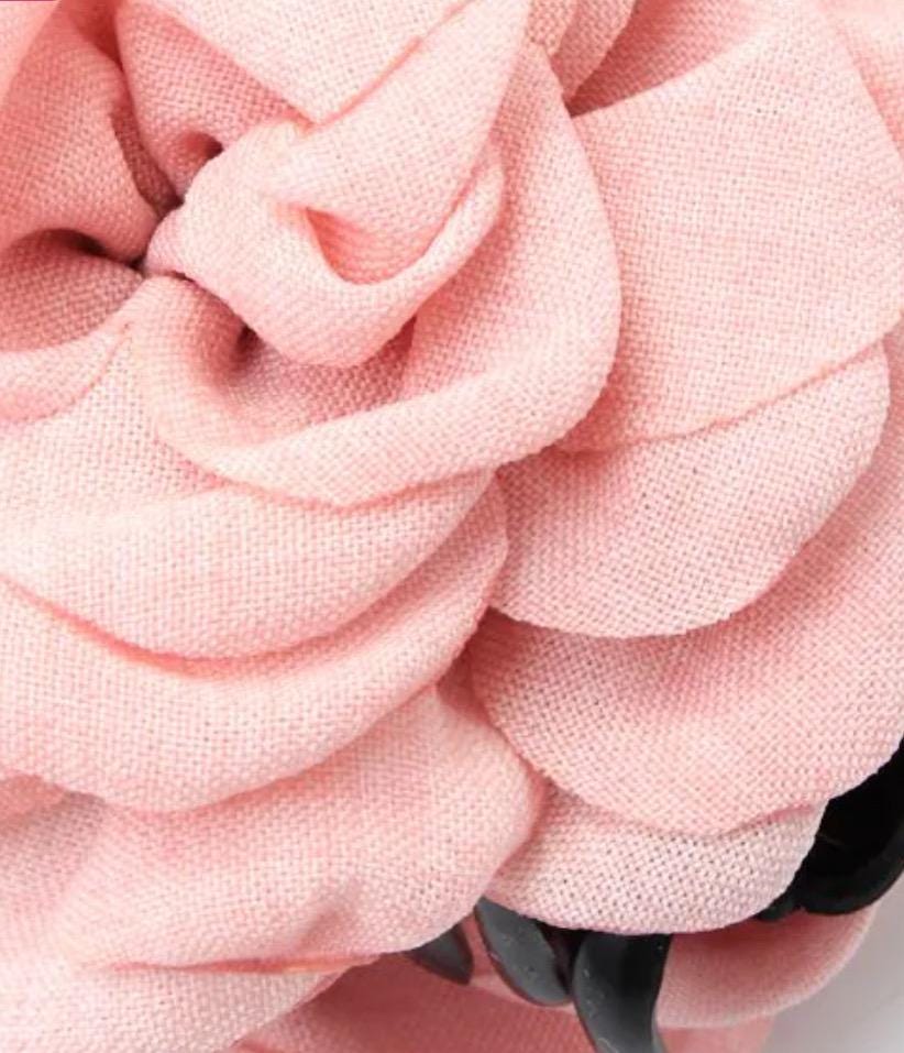 Handmade Fabric Rose Hair Clip: Champagne, Pink & Red