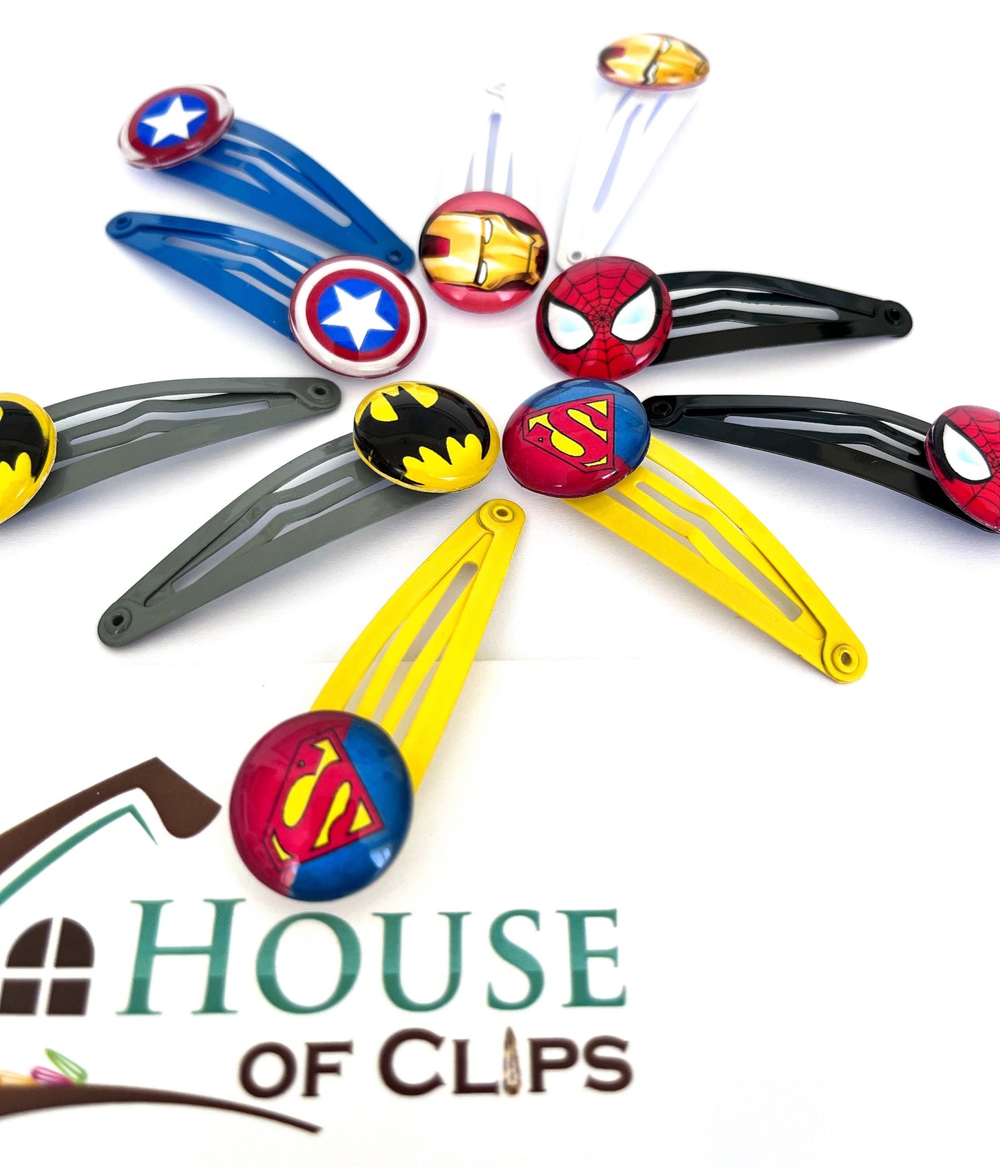 GIFT SET Be My Superhero Hair Clip x5 Sets - Snap Clip - Boys Hair Clip - Hair Accessory - Marvel Superhero  - Hair Clips Boys - Marvel Gift