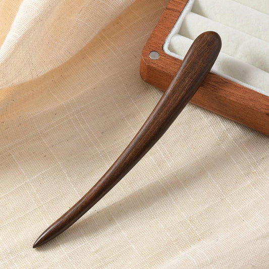 Sandalwood Hair Stick, Wooden Hair Stick, Curved Bun Stick, Wooden Hair Pin, Eco Friendly Hair Accessory, Plain Jane Hair Stick