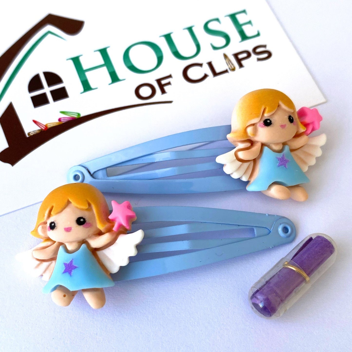 Tooth Fairy Hair Clips: Fairy Barrettes with Tiny Scroll Gift