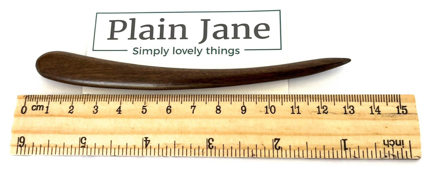 Sandalwood Hair Stick, Wooden Hair Stick, Curved Bun Stick, Wooden Hair Pin, Eco Friendly Hair Accessory, Plain Jane Hair Stick