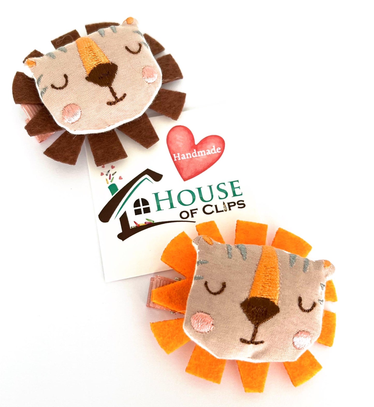 Be A Lion Hair Clips, Lion Hair Slides, Lion Crocodile Clip Barrettes, Handmade Hair Clips, Gift for Niece, Granddaughter, Animal Lover