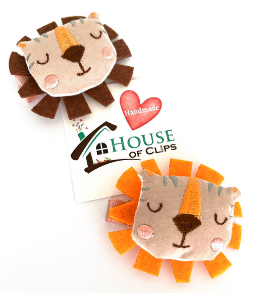 Be A Lion Hair Clips, Lion Hair Slides, Lion Crocodile Clip Barrettes, Handmade Hair Clips, Gift for Niece, Granddaughter, Animal Lover