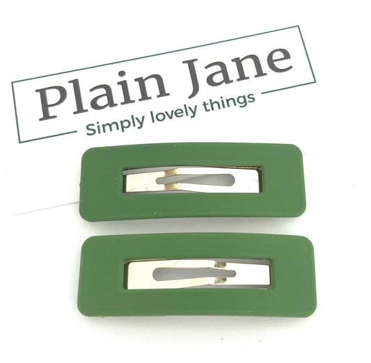 Plain Jane Date Clips x2 - 50s Style Hair Clips - Plain Hair Clips - Strong Ladies Hair Clips - Vintage Style Hair Clips - Fringe Hair Clips