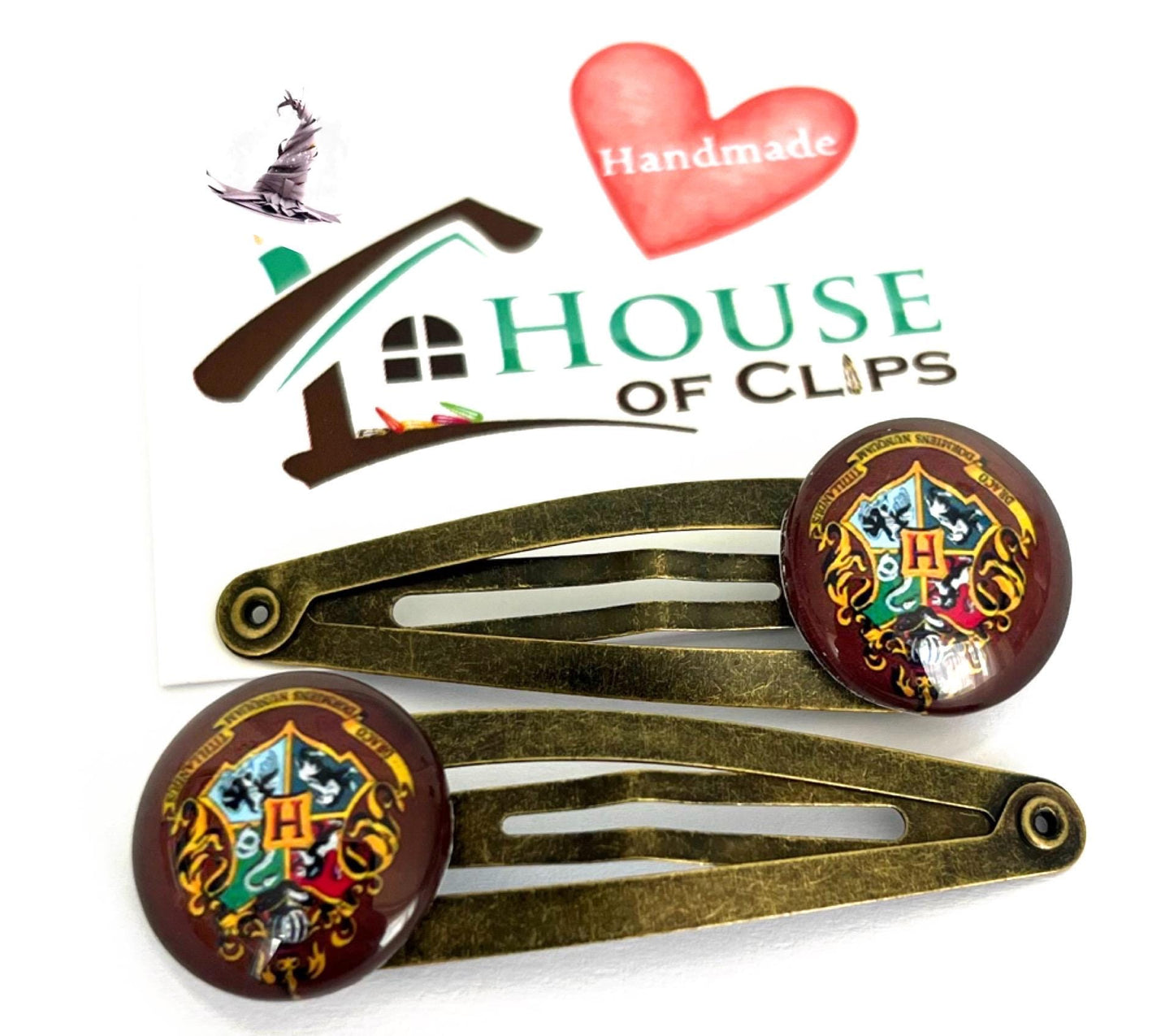 Witchcraft and Wizardry Hair Clips Set, Magic School House Clips, Fantasy Wizard Hair Accessories, Cosplay Costume Gift for Fans