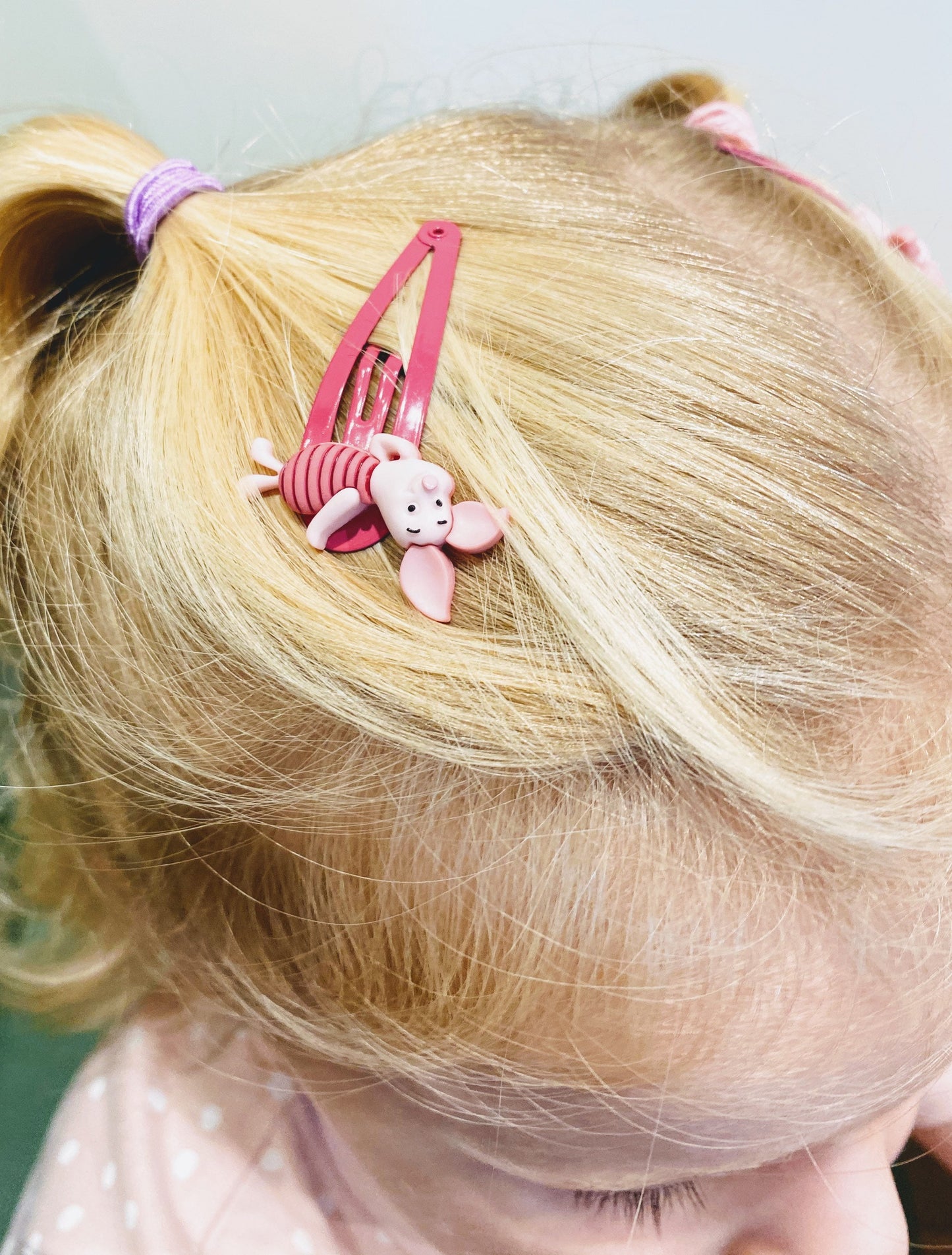 Pink Pig Hair Clips, Cute Pig Snap Clips, Animal Hair Accessories, Farm Animal Barrettes, Gift for Girls, Handmade Hair Clips, Pink Hair Bow