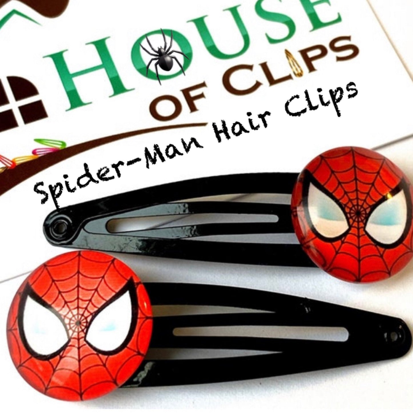 Boys Spider-Man Hair Clips x2 - Snap Clip - Boys Hair Clip - Hair Accessory - Marvel Superhero Hair Clips - Hair Clips Boys - Marvel Gift