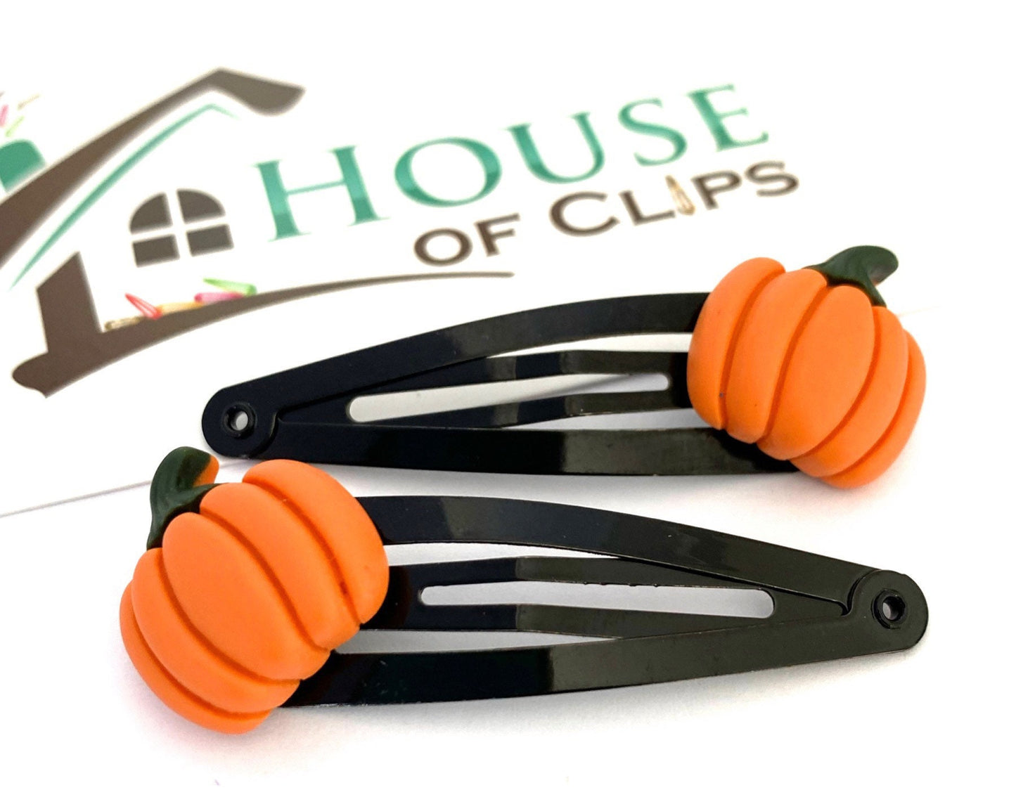 Spooky Pumpkin Hair Clips - Halloween Pumpkin Hair Clips - Halloween Snap Clips - Non Scary Halloween Gift - Halloween Party Hair