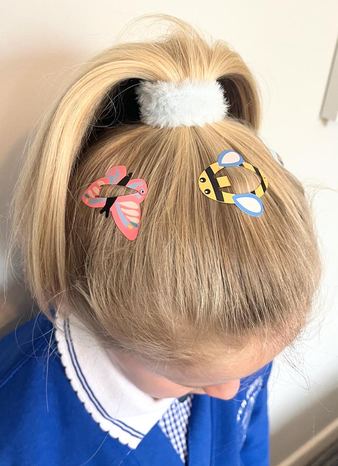 Spring Kids Snap Clips: Butterfly, Bee & Bird Barrettes - Set of 3