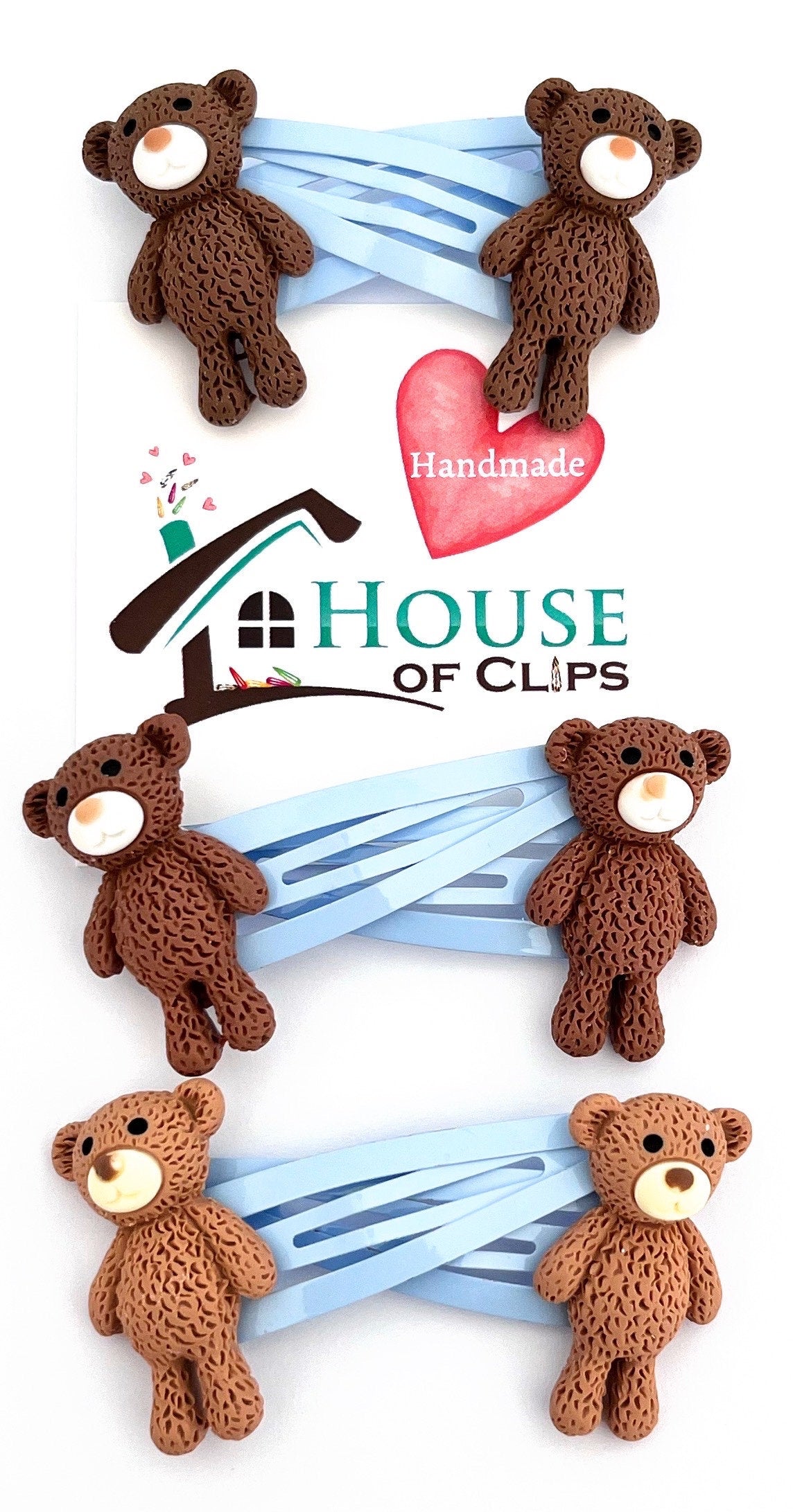 Teddy Bear Hair Clips: Fun Toy Hair Accessories (Set of 2)