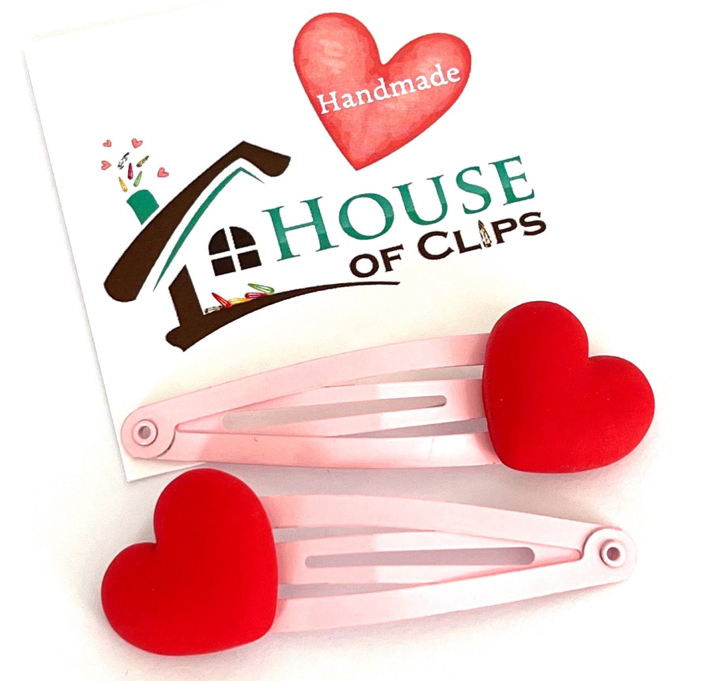 Valentine Heart Hair Clips: Antique Gold Snap Clips, Set of 2