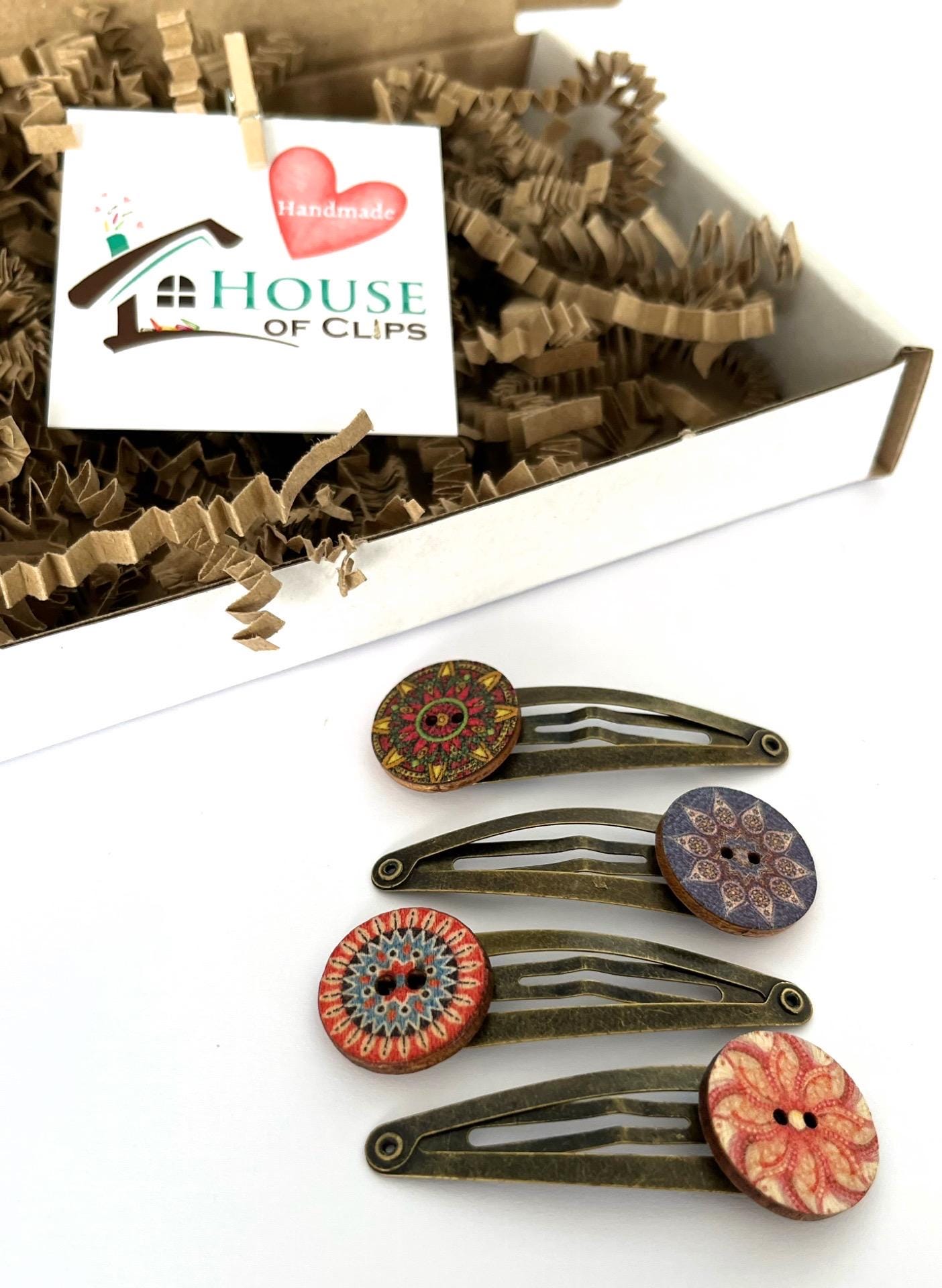 Goddess Button Hair Clips x4 by Plain Jane - Button Hair Clips - Vintage Style Hair Clips - Hair Clips Ladies - Ladies Snap Clips