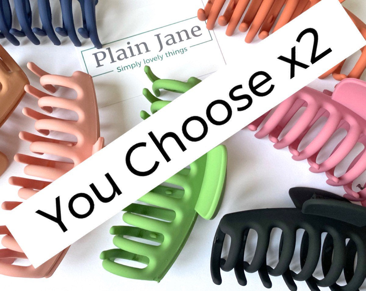 Honeysuckle Hair Claw Reimagined - Plain Jane Clip- Vintage Hair Claw - Resin Plain Hair Clips - Large Strong Hair Claw - Minimalist Claw