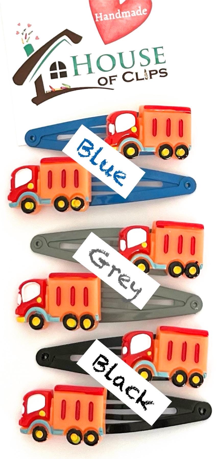 Truck Hair Clips: Construction Vehicle Hair Barrettes - Set of 2