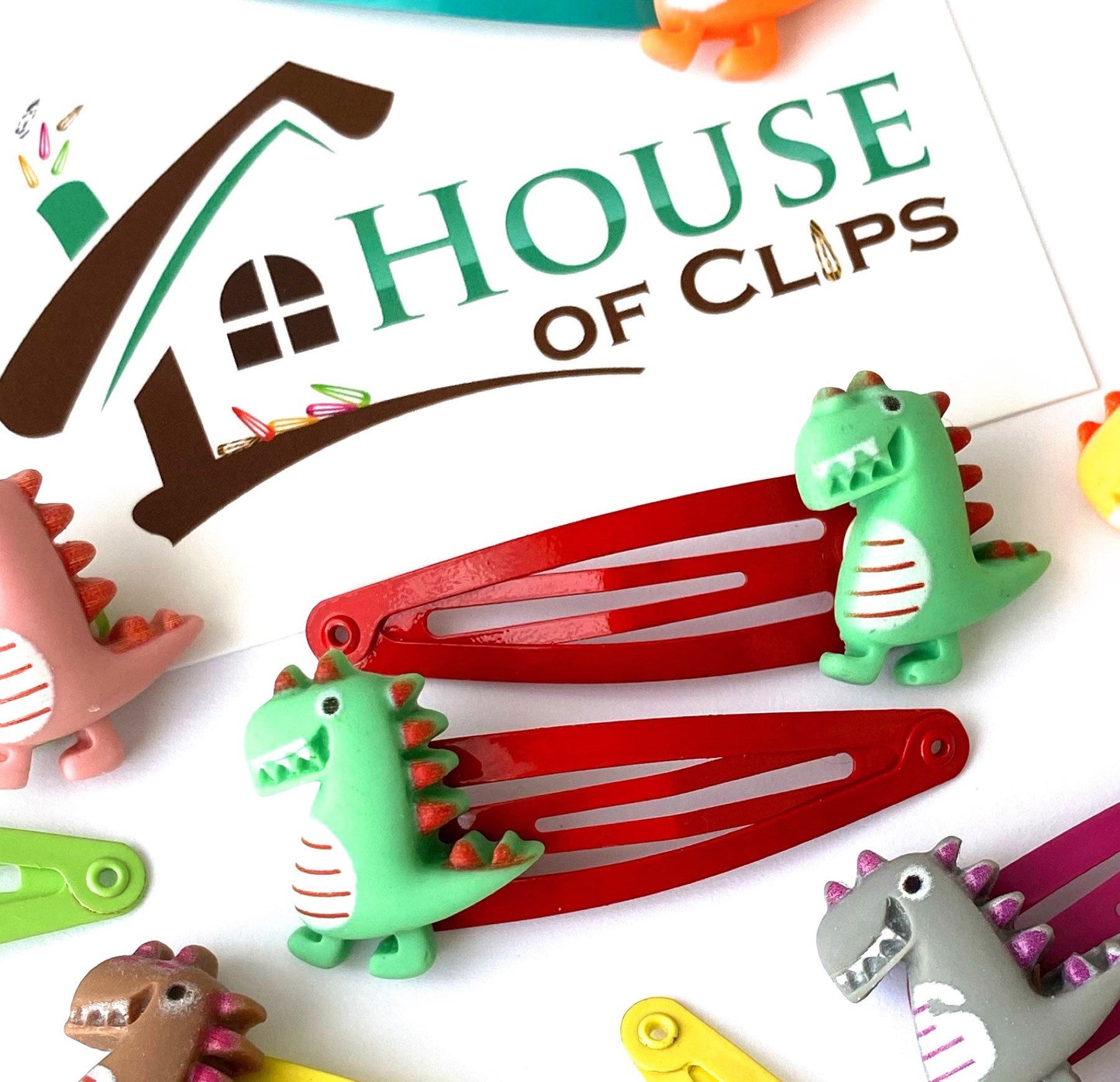 Dinosaur Hair Clips: Non Slip Monster Barrettes (Set of 2)