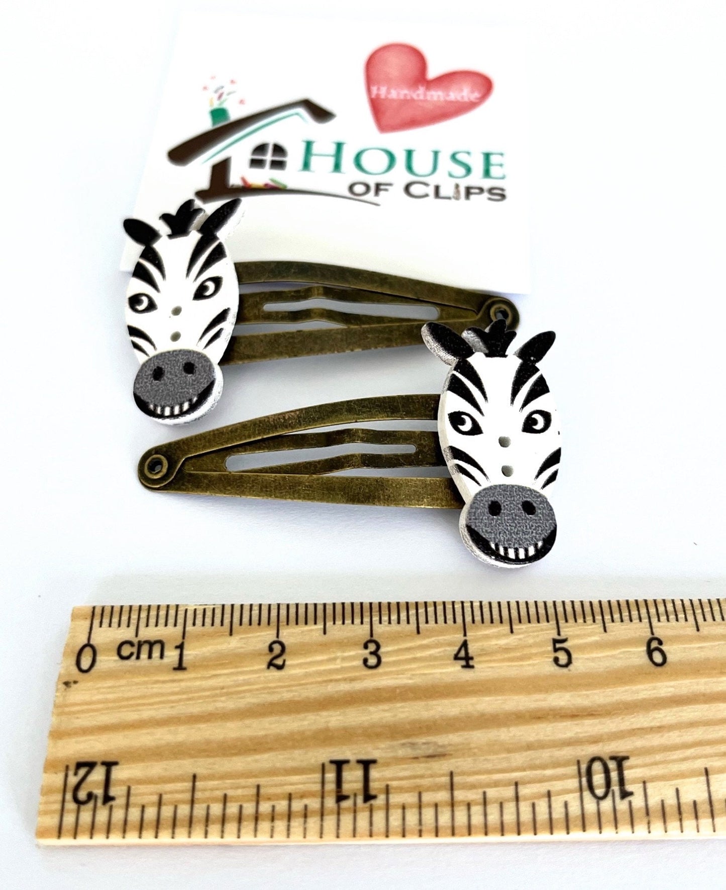 Vintage Zebra Hair Clips: Animal Hair Snaps, Zoo Gift