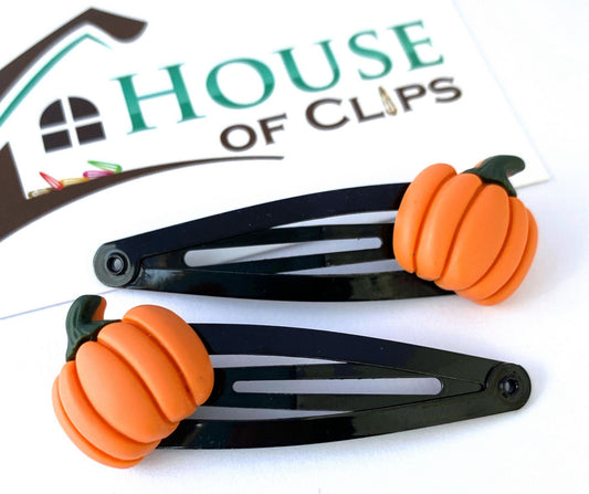 Spooky Pumpkin Hair Clips - Halloween Pumpkin Hair Clips - Halloween Snap Clips - Non Scary Halloween Gift - Halloween Party Hair