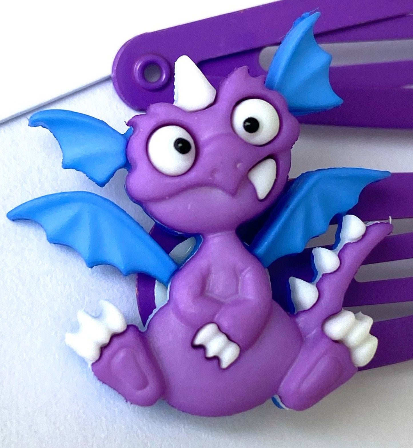 Dragon Hair Clips: Purple & Blue Barrettes - Set of 2