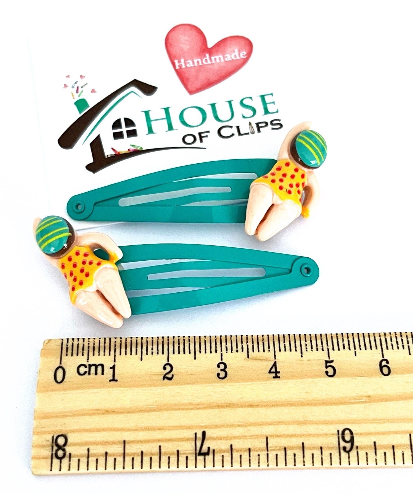 Wild Swimmer Hair Clips: Sea Green Snap Clips, Swim Gift (x2)