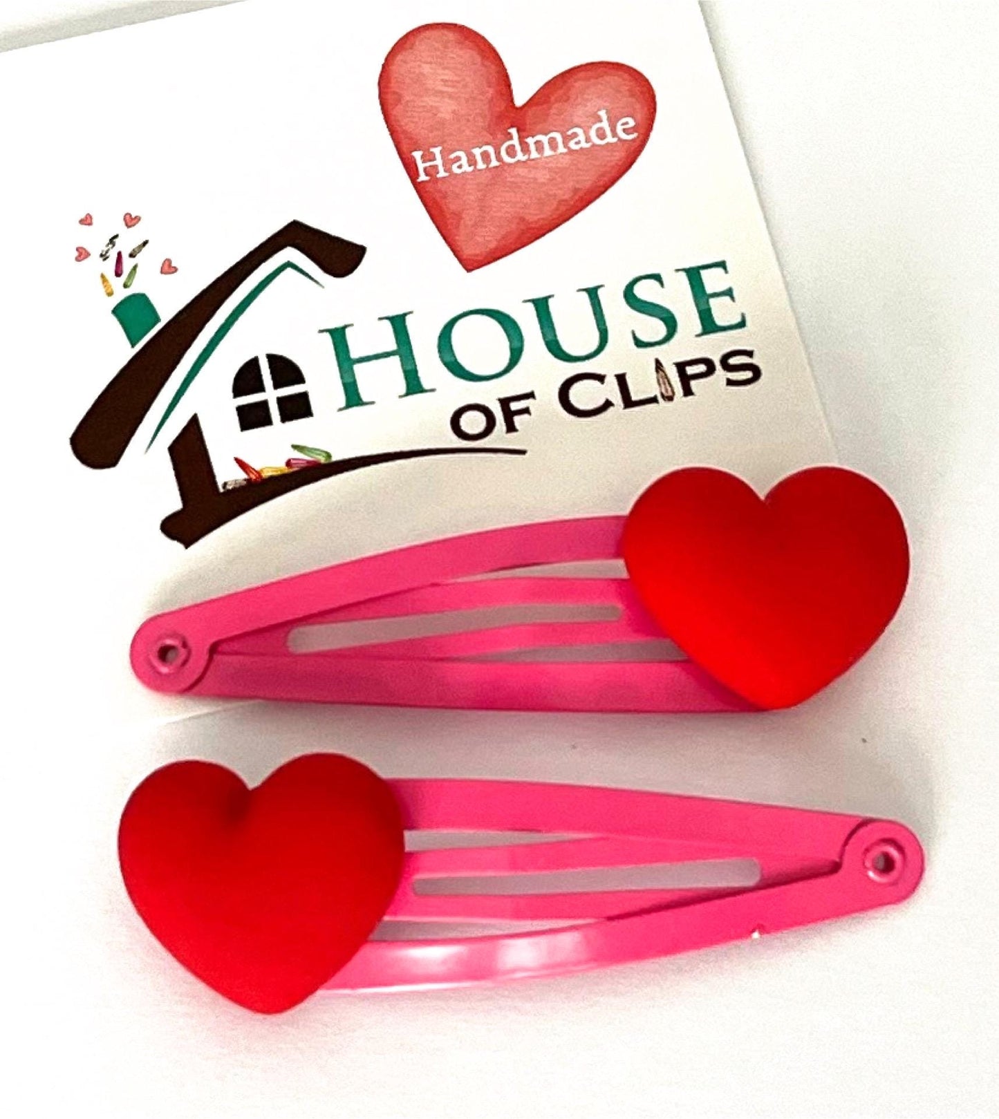Valentine Heart Hair Clips: Antique Gold Snap Clips, Set of 2